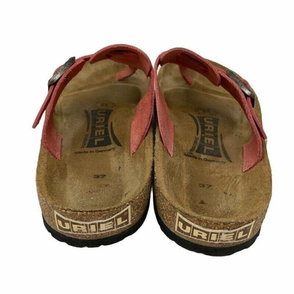 Uriel T-Strap Soft Footbed Sandals Red Leather 7 - Picture 6 of 9